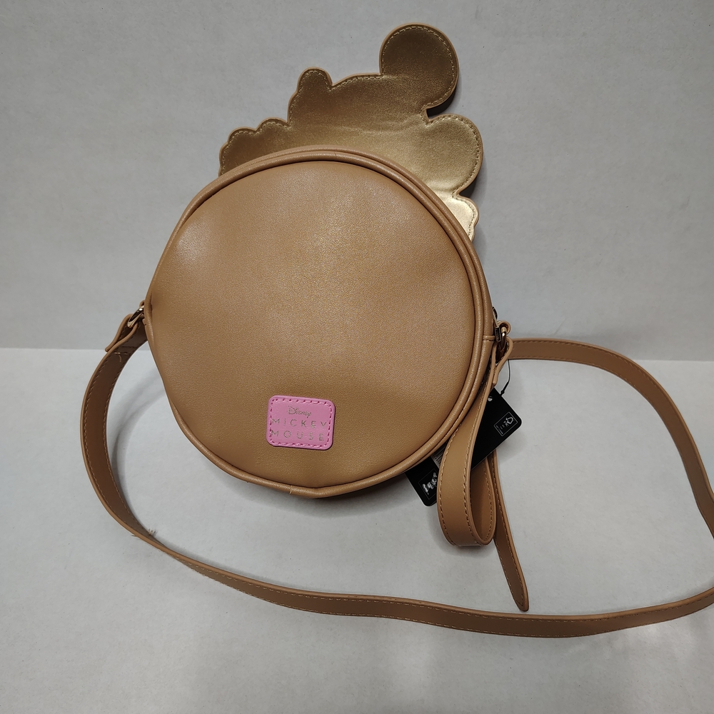DISNEY Bioworld MICKEY MOUSE Sprinkle Donut Tan Crossbody Bag Purse New - Picture 3 of 6